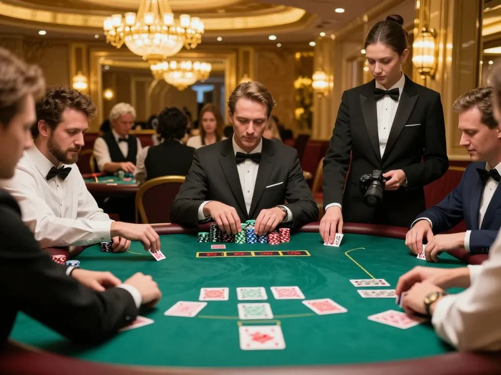 Engaging players at QQ8827 blackjack table showcasing excitement and strategic betting