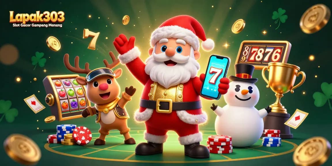 Play and win big with Lapak303 Slot Gacor Gampang Menang in this vibrant casino scene filled with action.