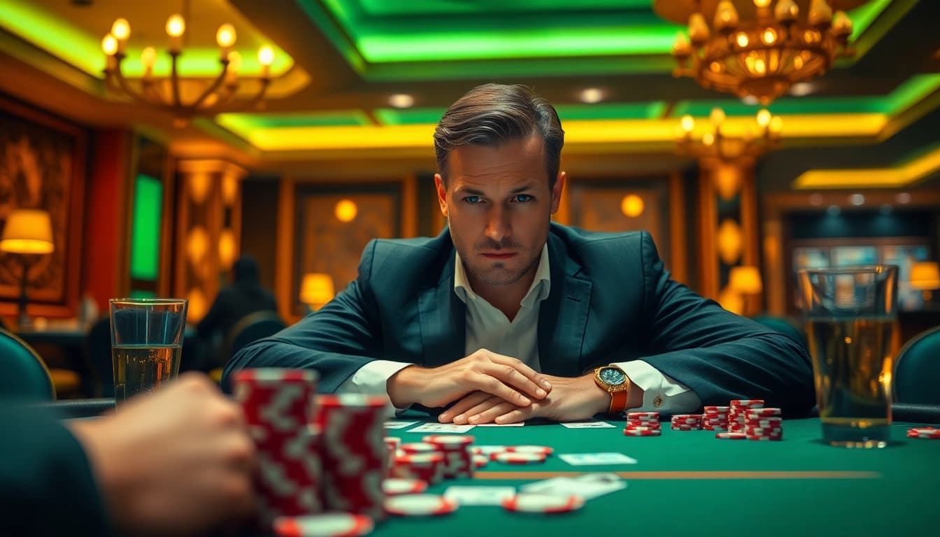 Login poker88 di meja poker yang glamor ditengah kasino yang ramai.
