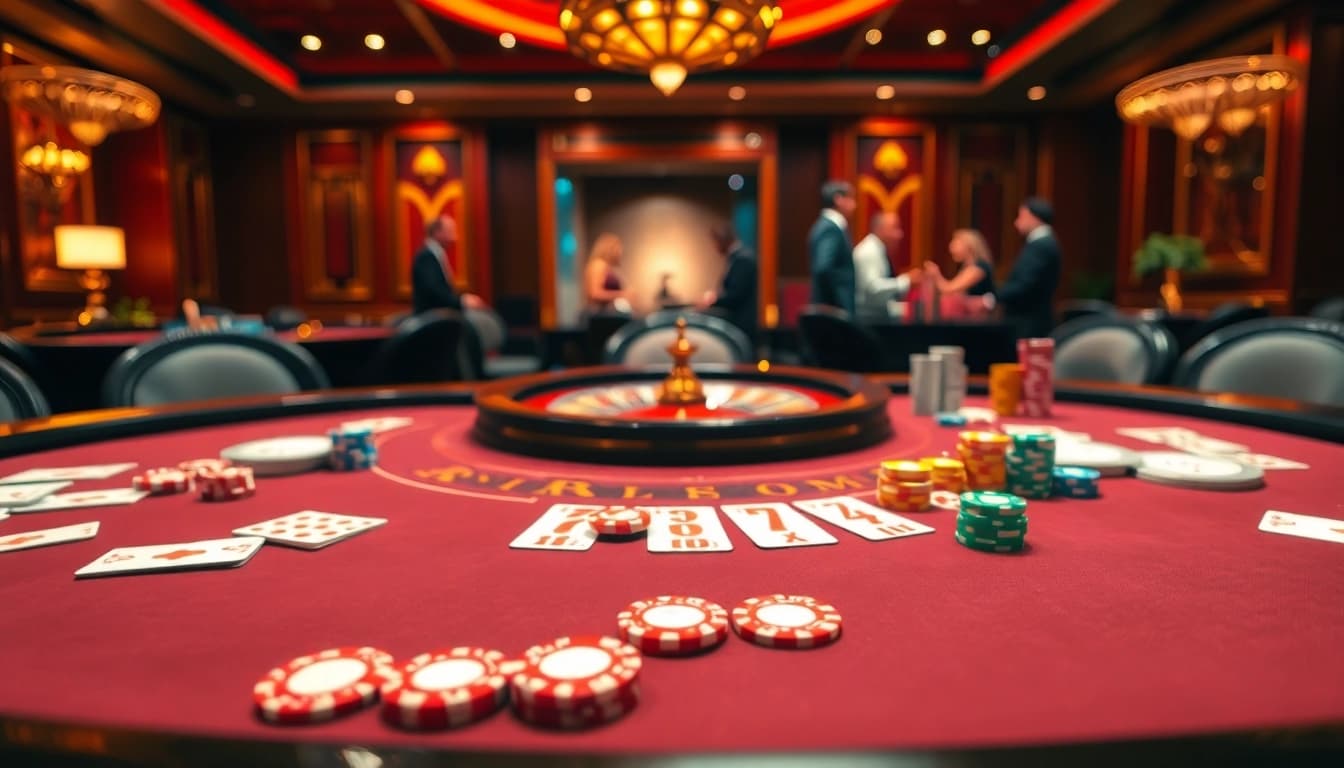Engage in high-stakes action at https://go88casino.pro/, showcasing a luxurious poker table with vibrant chips and cards.