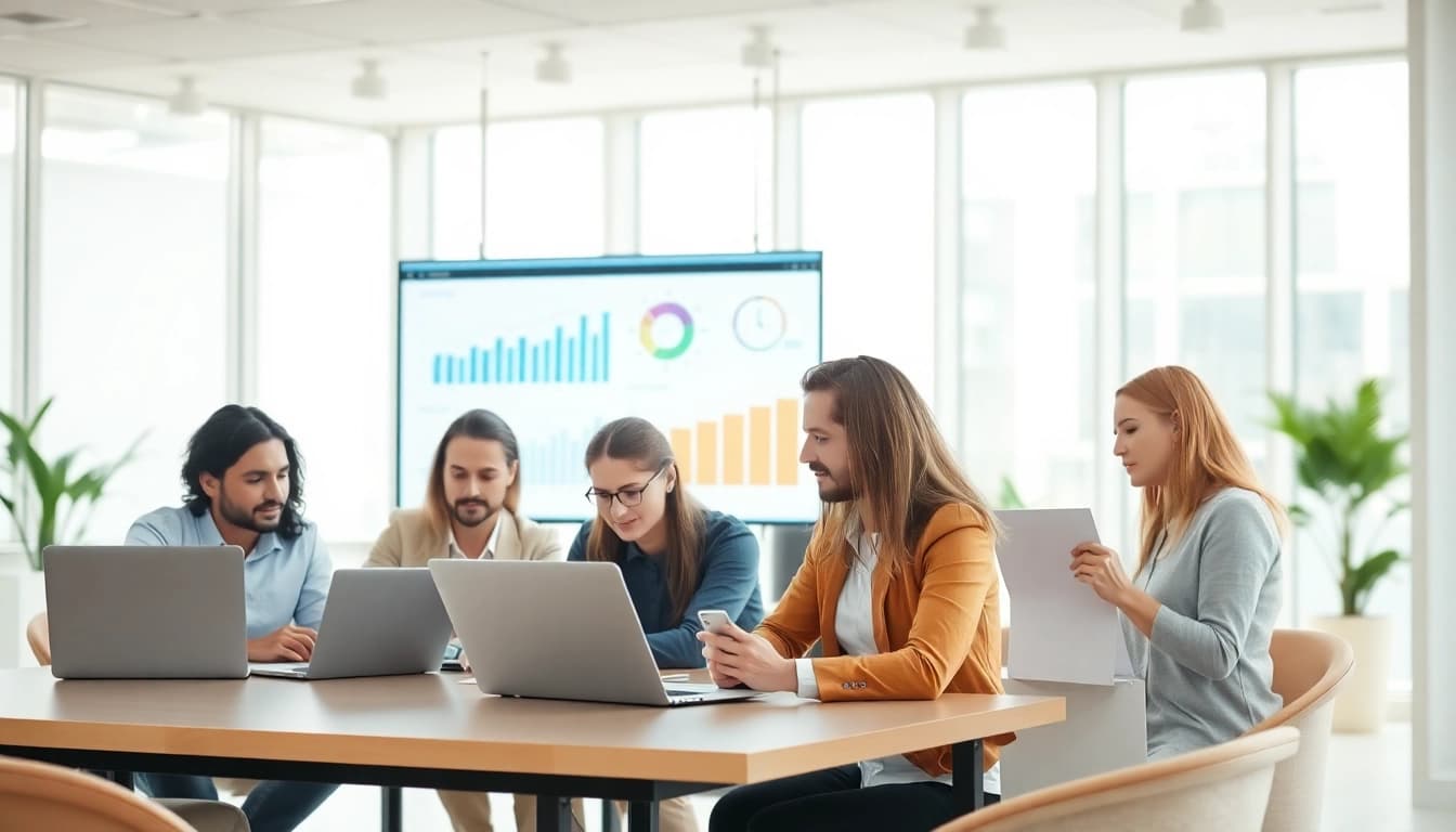 Optimale seo beratung durch Experten im modernen Büro mit Analysen und Grafiken.