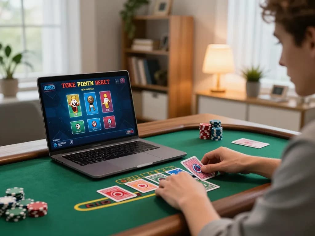 Player engaging in blackjack at Trang chủ 79king online casino, showcasing warm home atmosphere and strategic gameplay