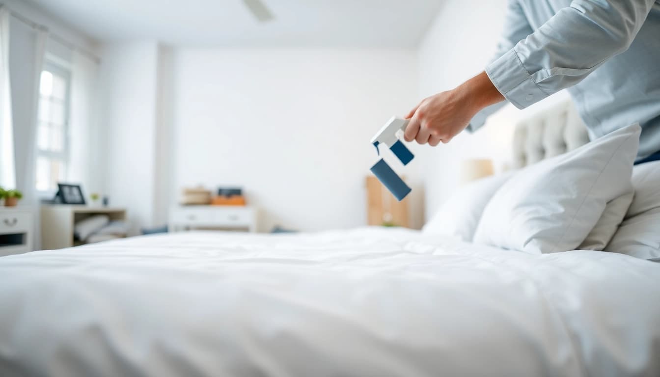 Execute effective bed bug control with a professional exterminator in action.