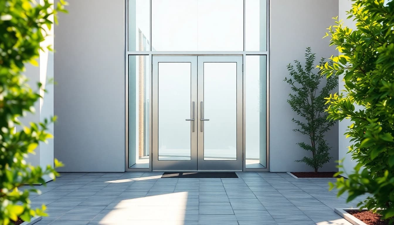 Install a sleek single leaf double swing door to enhance modern entryways and stylish interiors.