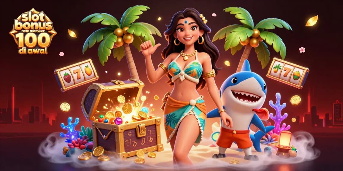 Engage with the thrilling slot bonus new member 100 di awal scene featuring vibrant characters and casino elements.