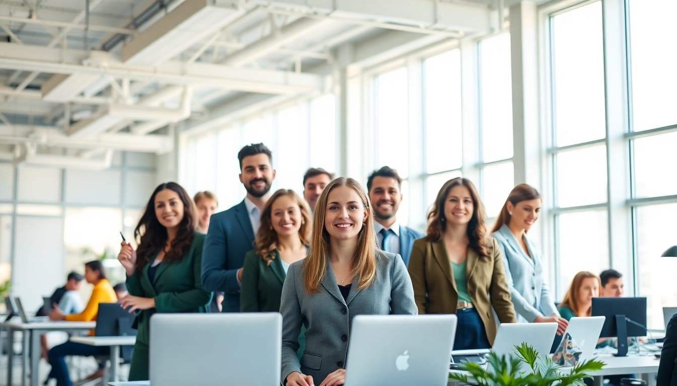 Find my true calling depicted in a vibrant office setting with diverse professionals collaborating.
