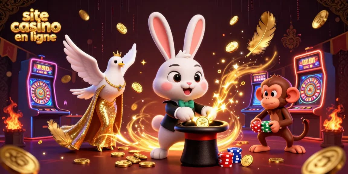 Expérimentez le site casino en ligne avec des personnages 3D illustrant des jeux captivants.