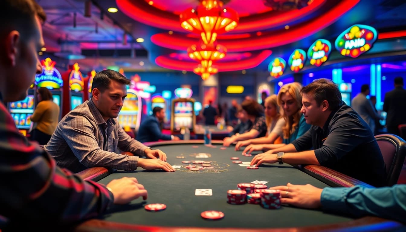 Menampilkan permainan situs pgbet dengan suasana kasino yang ramai dan menarik.