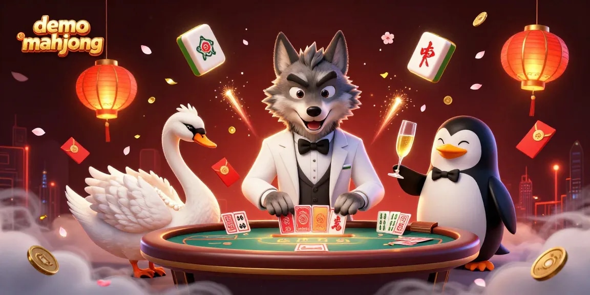 Menangkan demo mahjong dengan ilustrasi menyenangkan yang menampilkan karakter kasino 3D.
