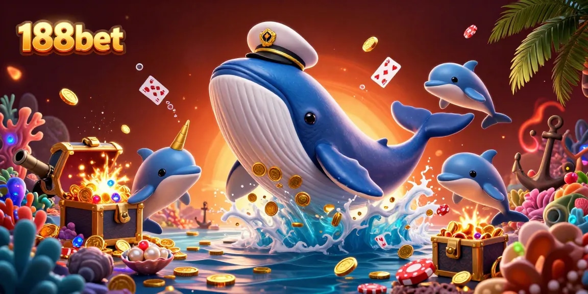 Experience the excitement of 188bet with this vibrant casino-themed digital illustration full of playful characters.