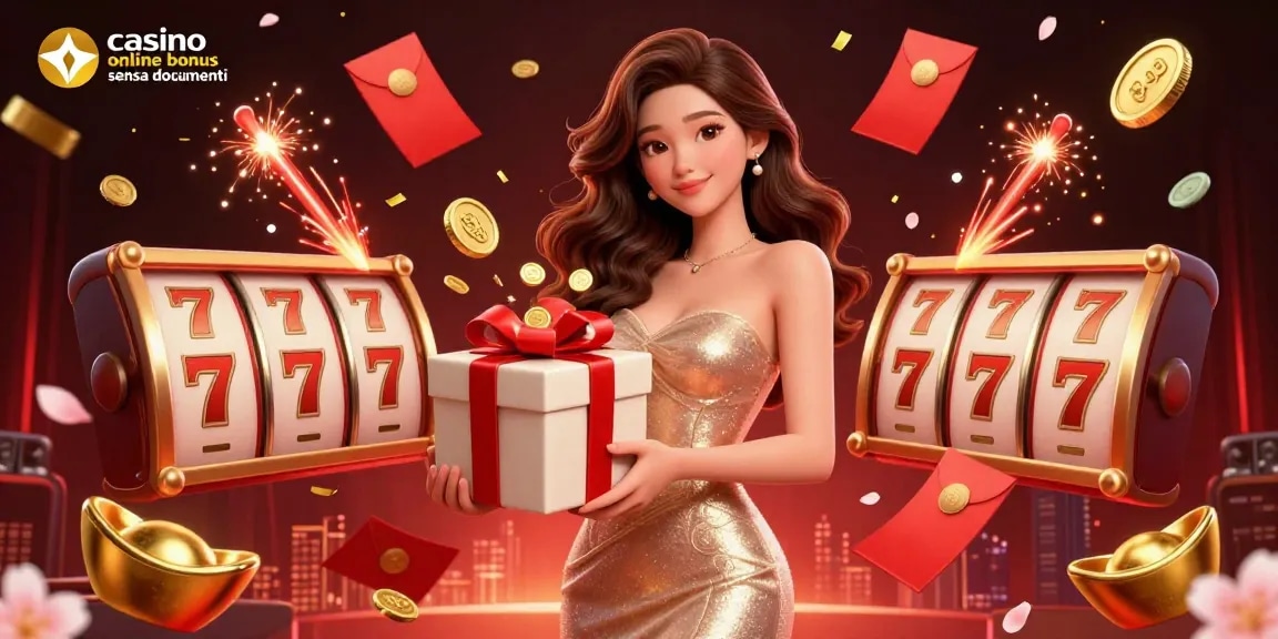 Gioca e vinci a casino online bonus senza documenti con slot colorate e monete scintillanti.