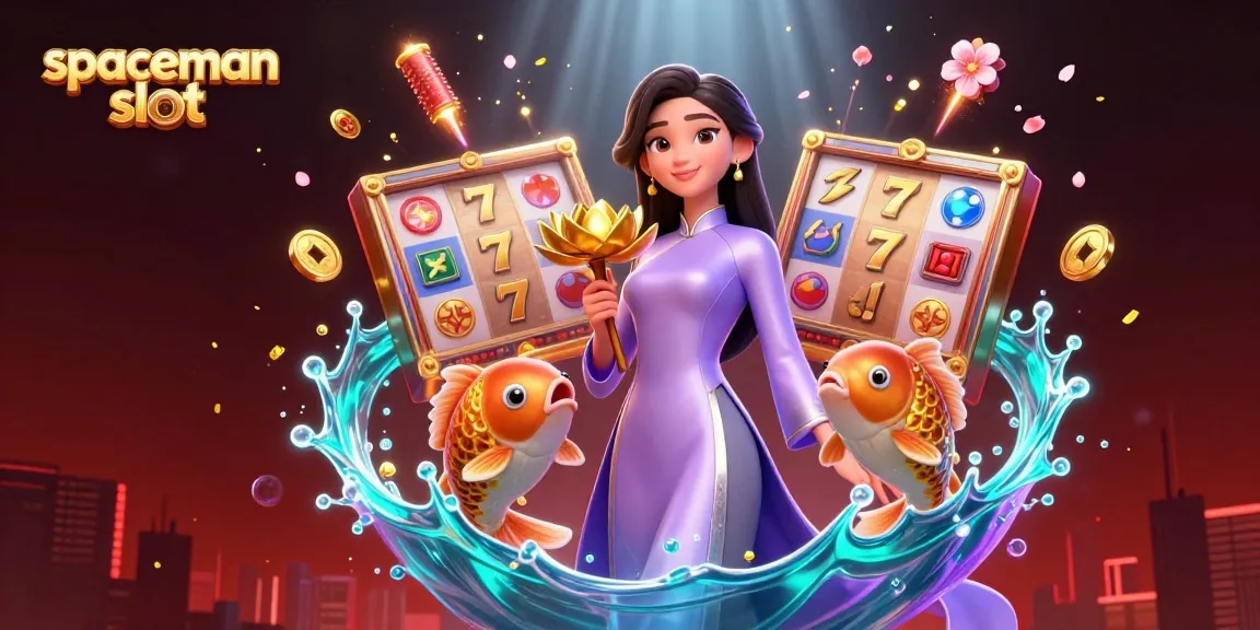 Play the spaceman slot with vibrant visuals and lucky symbols in an immersive 3D casino scene