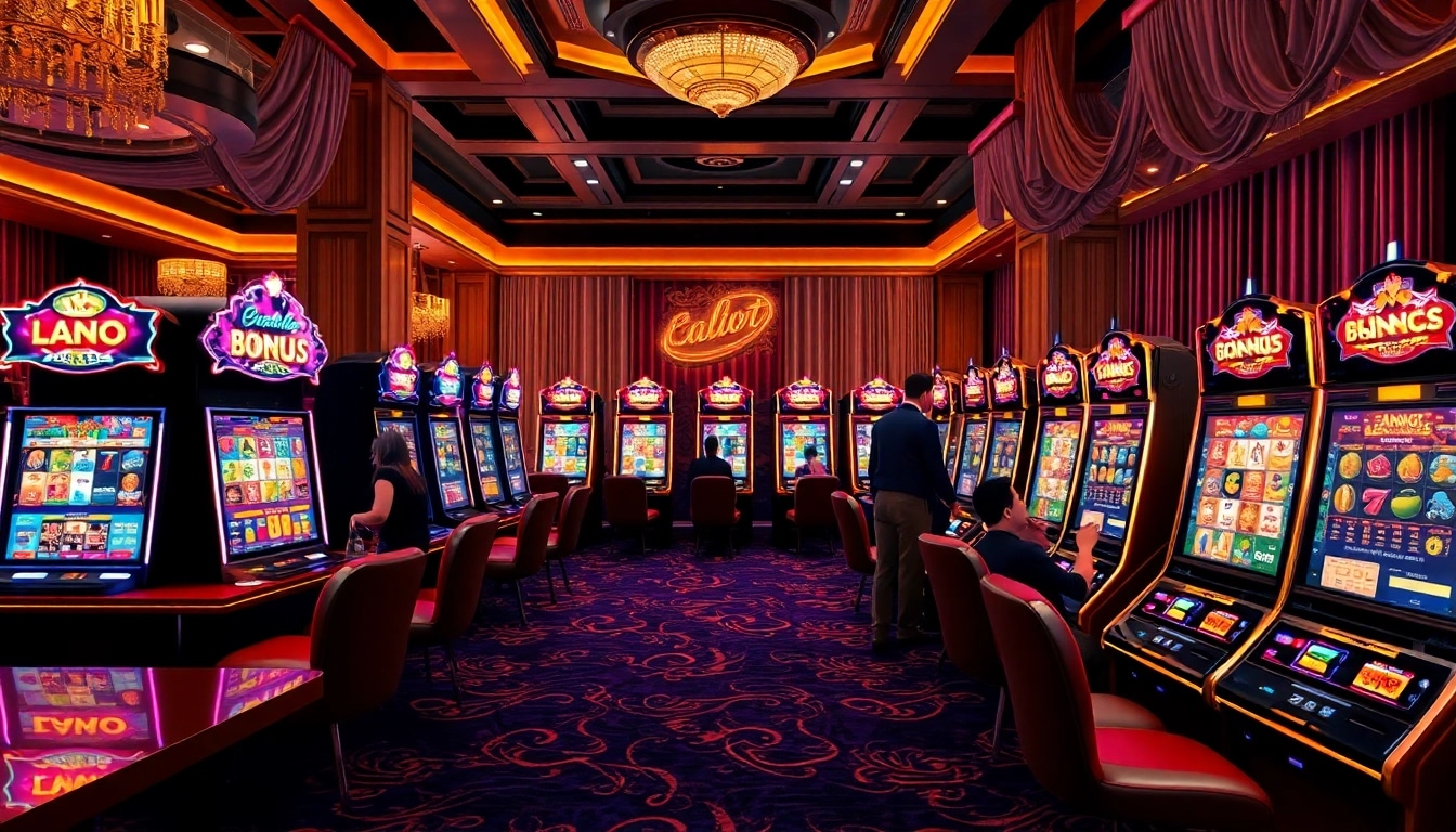 Enjoying a thrilling moment at an idn slot machine in a luxurious casino.