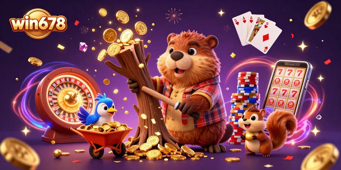 Experience thrilling gaming adventures at win678 with casino characters and vibrant elements.