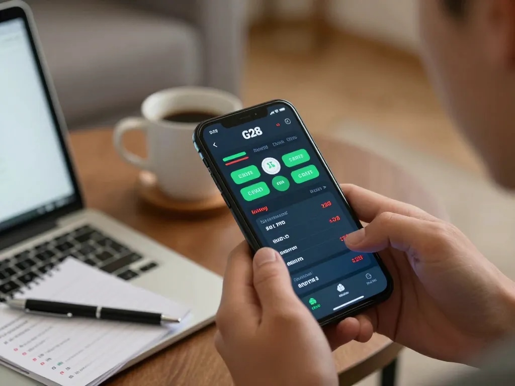 Bet on sports using G28 app while relaxing at home with engaging atmosphere.