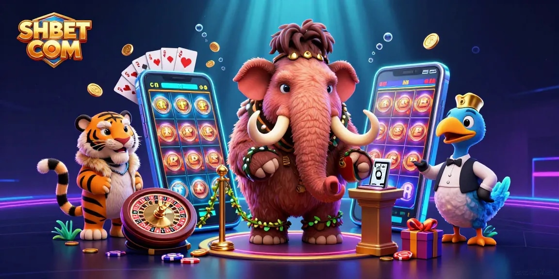 Join the excitement at SHBET COM with a colorful slot game and VIP guests at the casino.