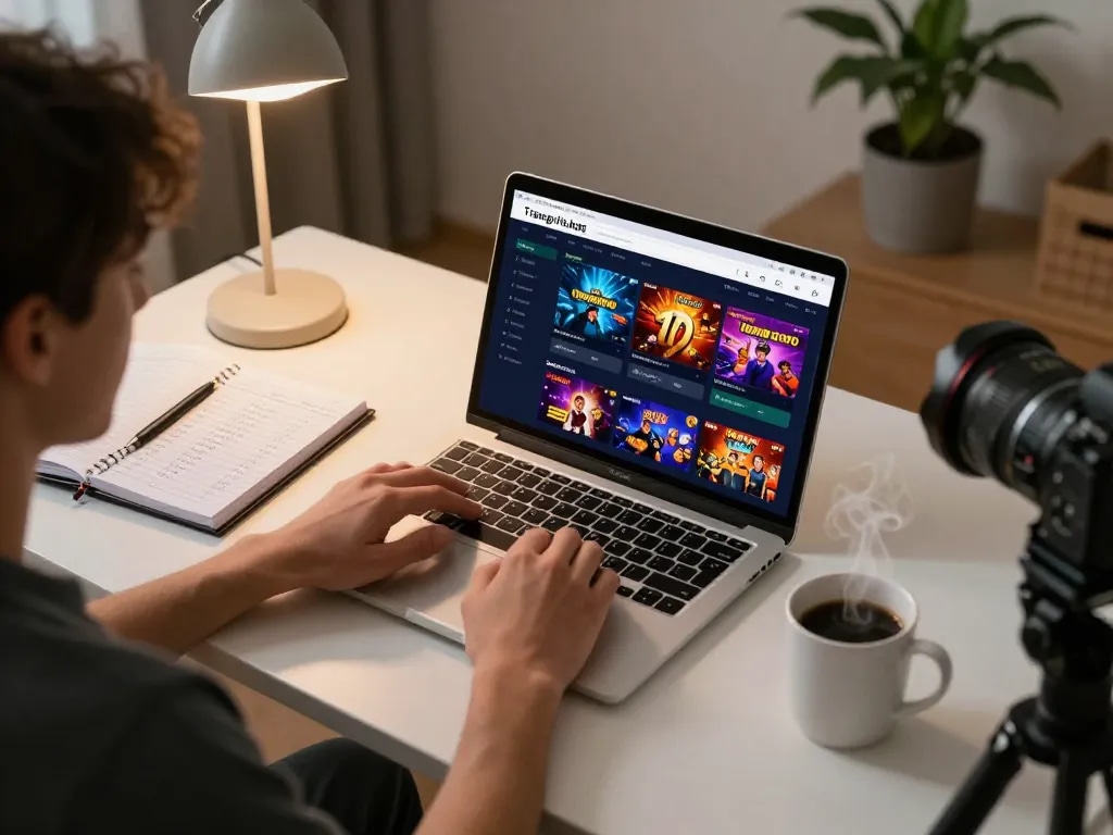 Person engaged in strategic gameplay at Trang chủ Bet88 interface on their laptop, showcasing a modern home gaming setup.