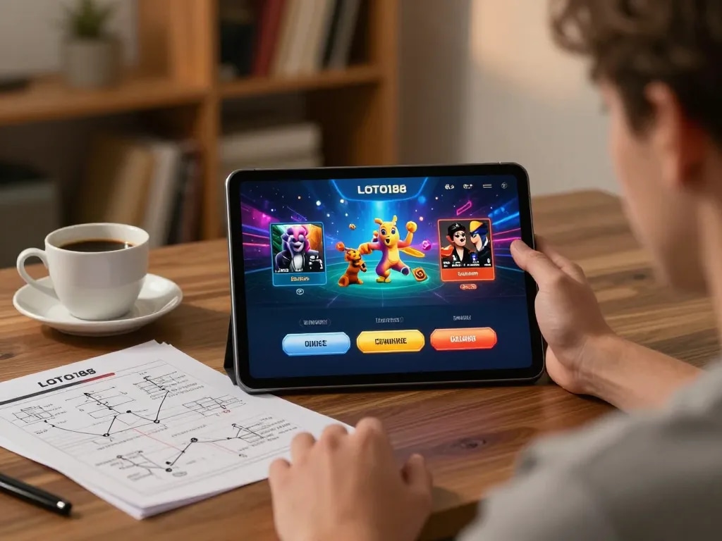 Engaging gameplay on the LOTO188 app during cozy home gaming session, highlighting online poker strategies and relaxed atmosphere.