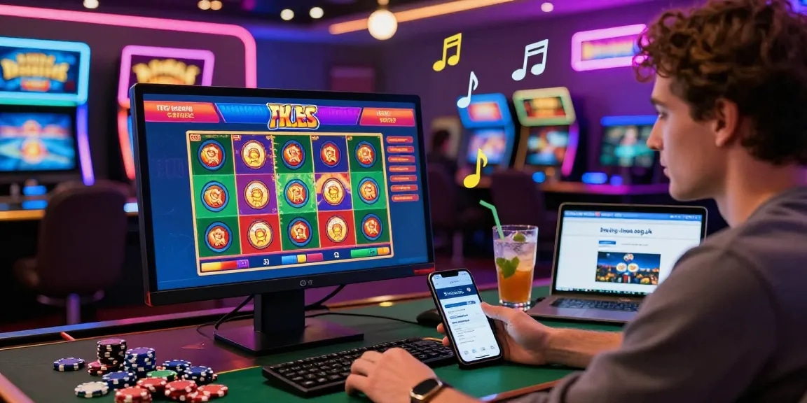 Playful online casino environment featuring credit card gaming, highlighting the convenience of being-there.org.uk for UK players.