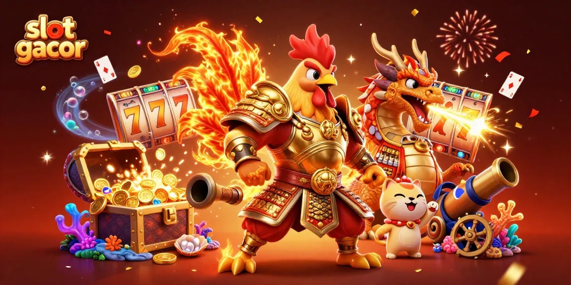 Experience thrilling slot gacor action with powerful cartoon characters in a vibrant casino environment.