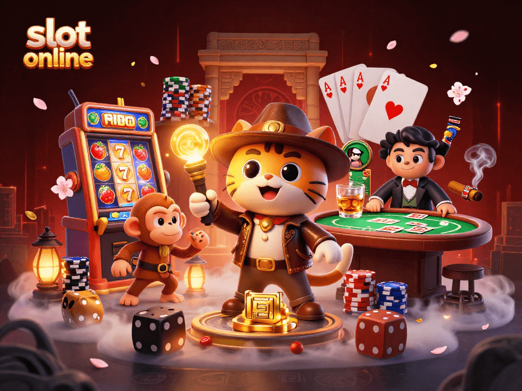 Spin the reels of slot online, showcasing vibrant symbols and engaging gameplay in a dynamic casino scene.