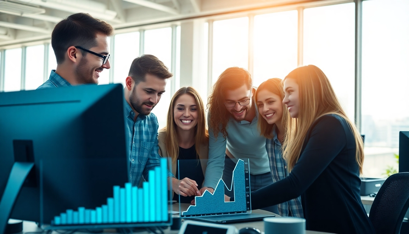 Engaged team providing managed IT services near me in a modern office setting