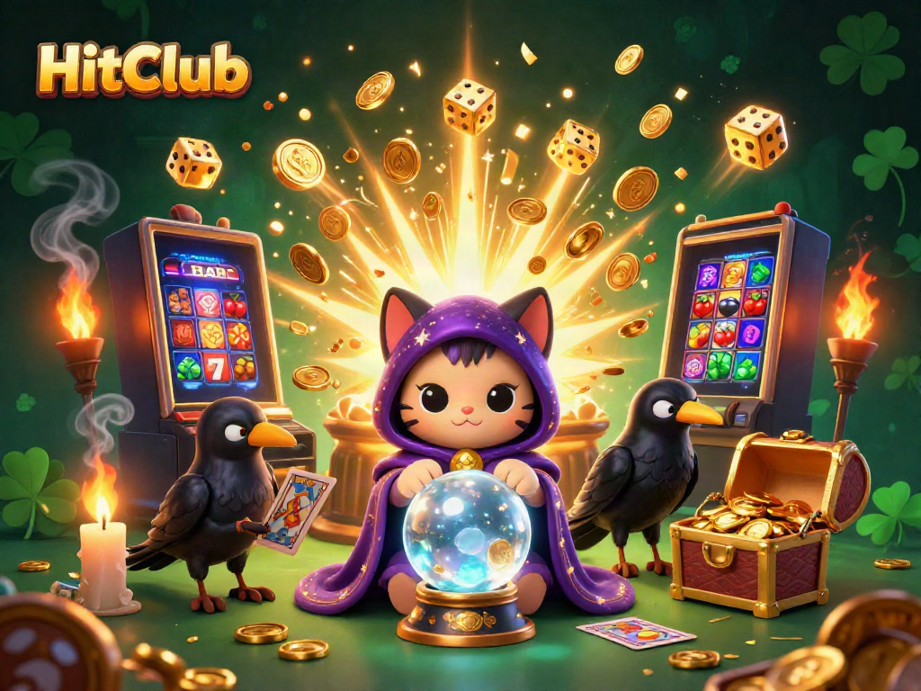 Experience the excitement of HitClub gaming with mystical characters and vibrant casino elements.