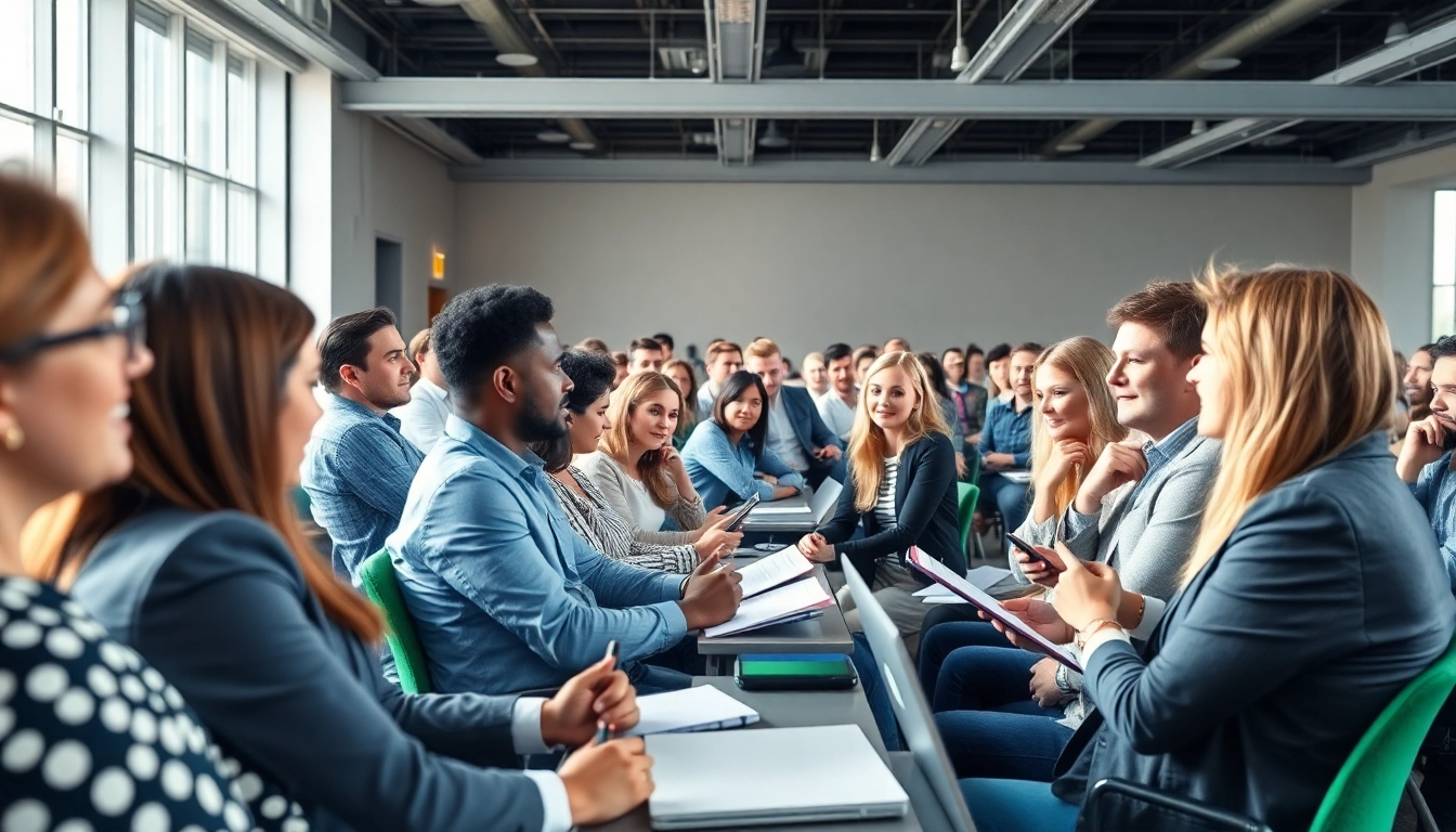 Participants at a venture capital and startup conference engaging with expert speakers and networking.