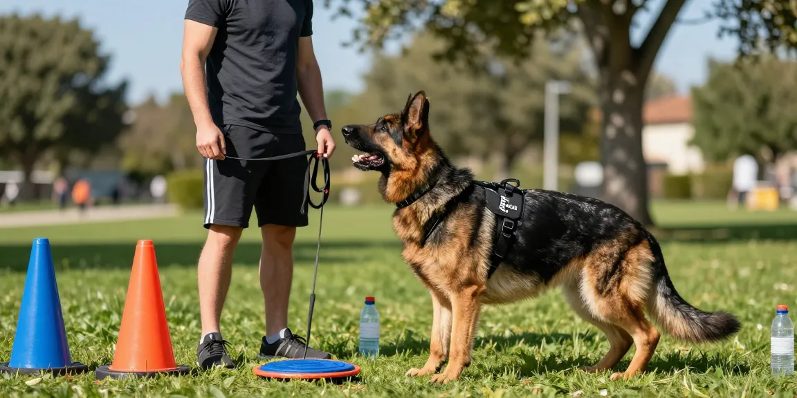 ROKOK88 harness being used in an energetic dog training session