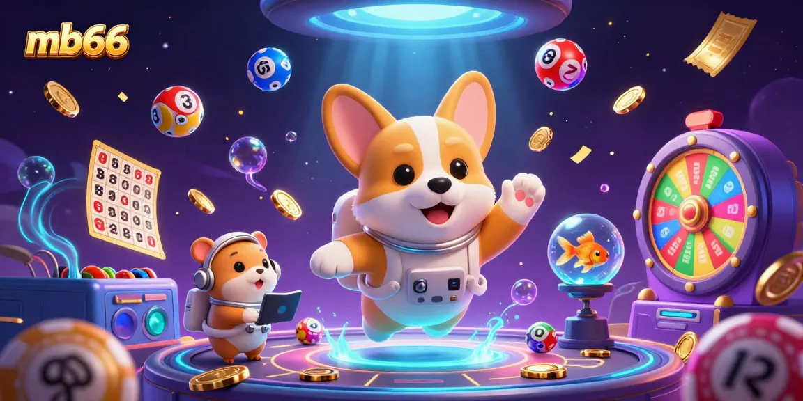 Experience mb66 online gaming adventures in a vibrant, animated casino space with flying elements.