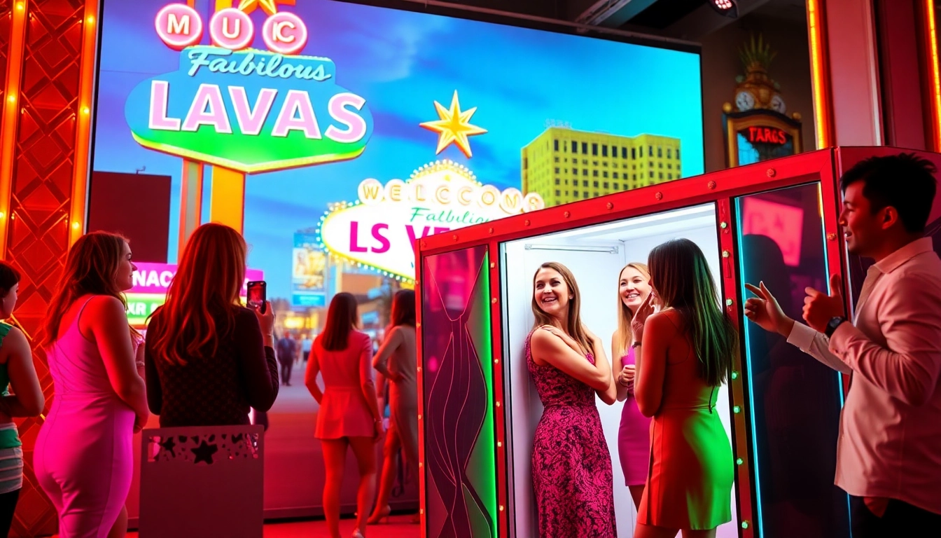 Capture unforgettable memories with Photo Booth Rentals Las Vegas, featuring a stylish booth in a vibrant setting.