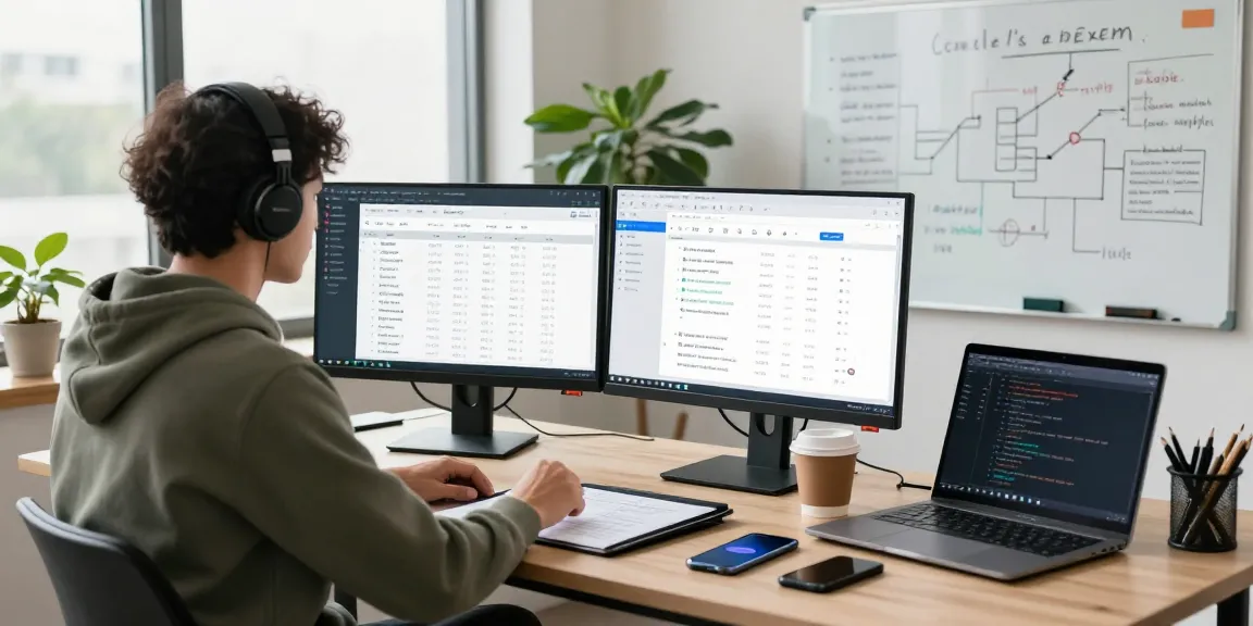 SEO specialist analyzing LLG link indexing data in a modern workspace setting.