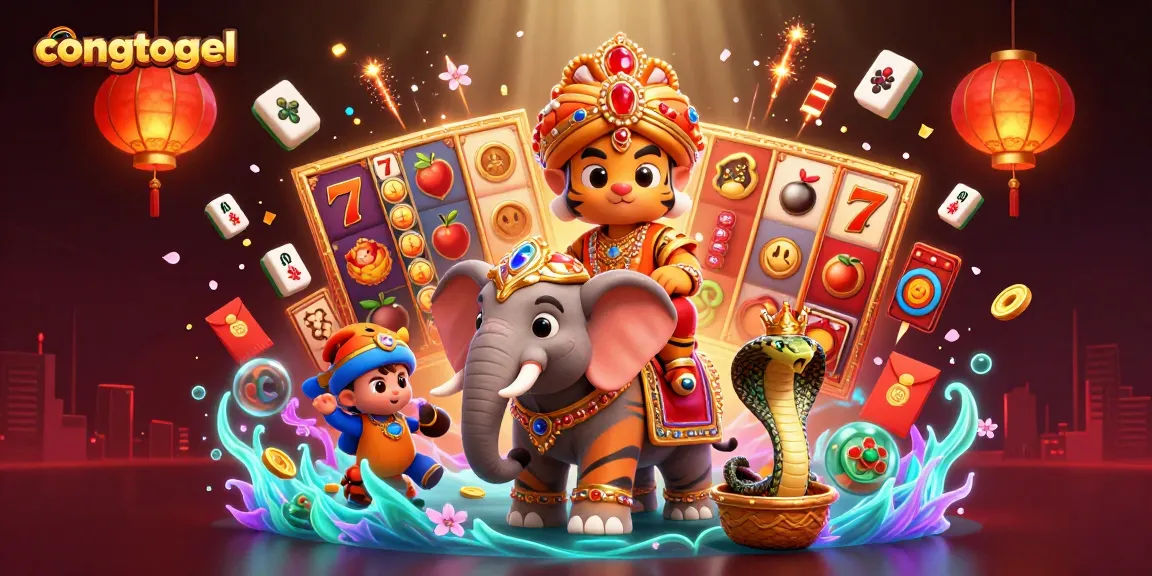 Discover thrilling gameplay with congtogel in a vibrant 3D casino illustration featuring exotic characters and rich details.