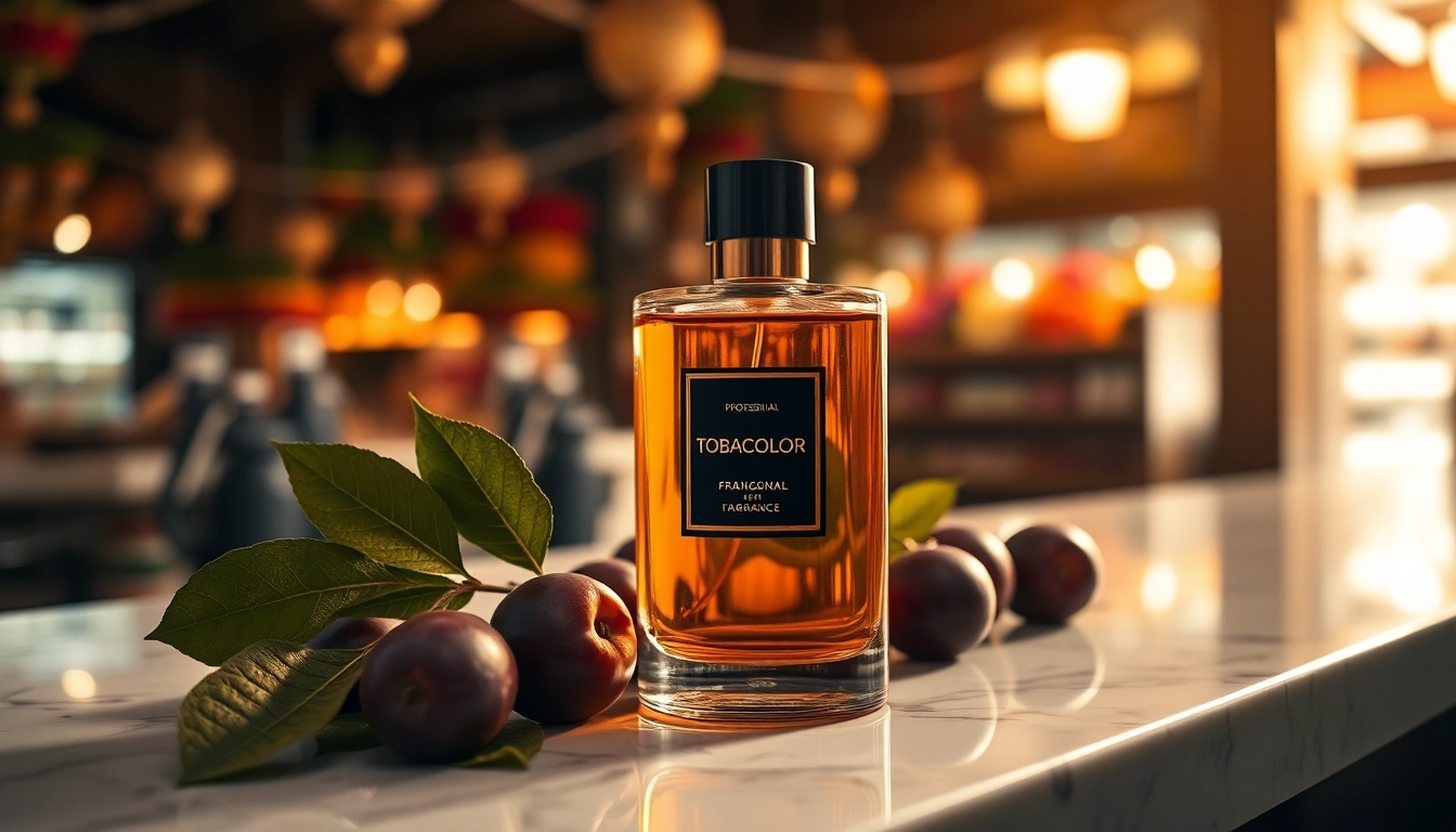 Experience the elegance of Tobacolor scent in a luxurious setting with rich textures.