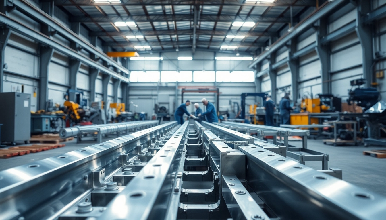 Workers fabricating metal in a professional steel fabrication shop with advanced machinery and tools.