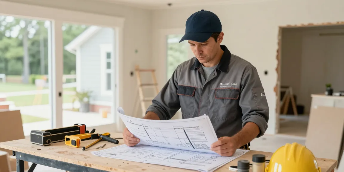 Professional contractor assessing renovations at a house in Tennessee, emphasizing we buy houses in Tennessee for trusted local service.