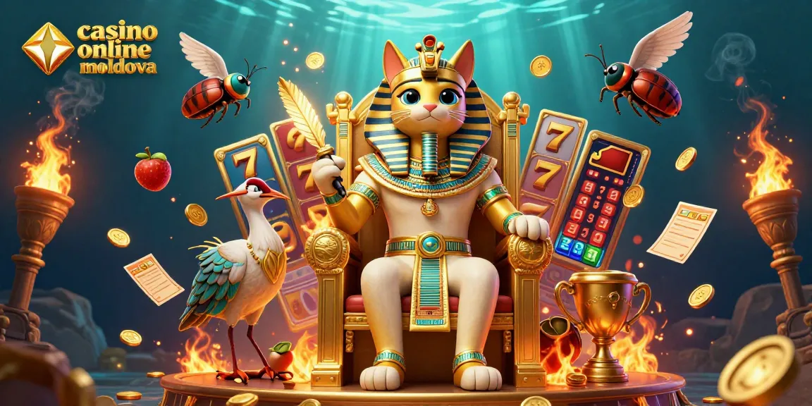 Joacă la casino online moldova cu un regal egiptean și roți sloturi strălucitoare.