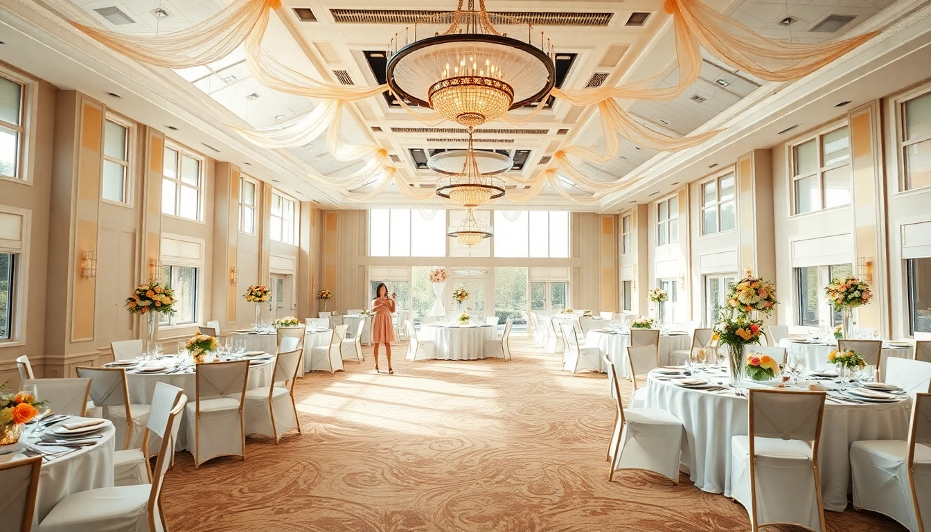 Veranstaltungen im Almas Event Center mit eleganten Arrangements und fröhlicher Atmosphäre.