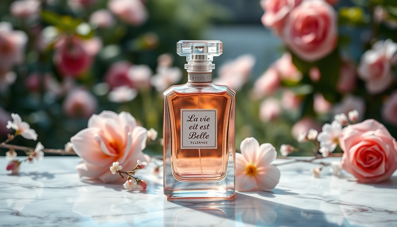 Discovering enchanting fragrances inspired by La vie est belle alternative in a serene garden setting.