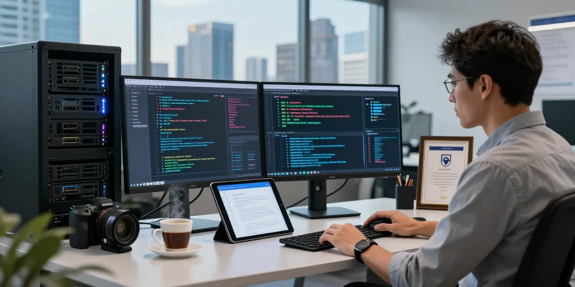 Detect PDF fraud with an AI cybersecurity expert analyzing data patterns in a modern workspace, showcasing advanced tech.