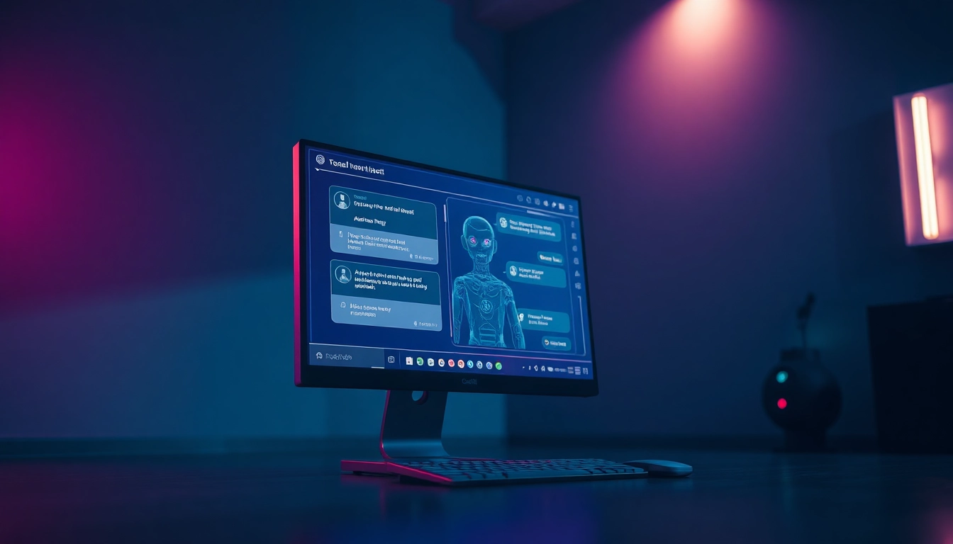 Engaging interface showcasing nsfw ai chatbot in a futuristic setting