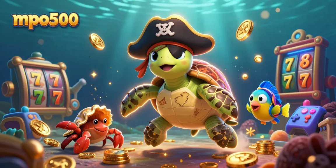 Engage with mpo500's thrilling slot experience through a vibrant underwater treasure scene, featuring unique gaming elements.