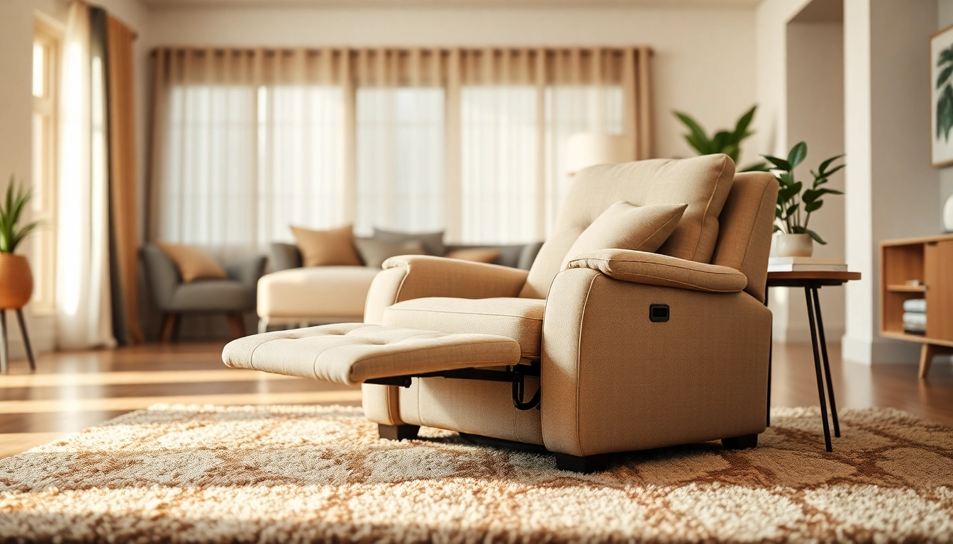 Relax and unwind in a recliner sleeper chair, featuring plush cushions and elegant design in a cozy living room.
