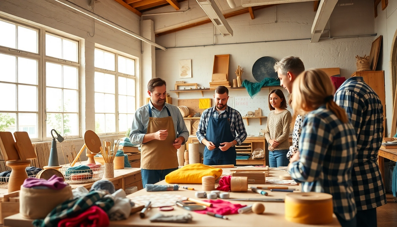 Engaging craft training programs showcasing skilled artisans sharing techniques.