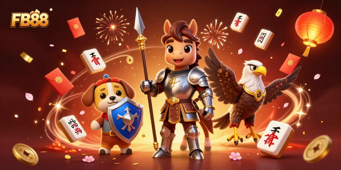 Join the excitement at FB88, where the medieval knight and his companions celebrate gaming splendor.