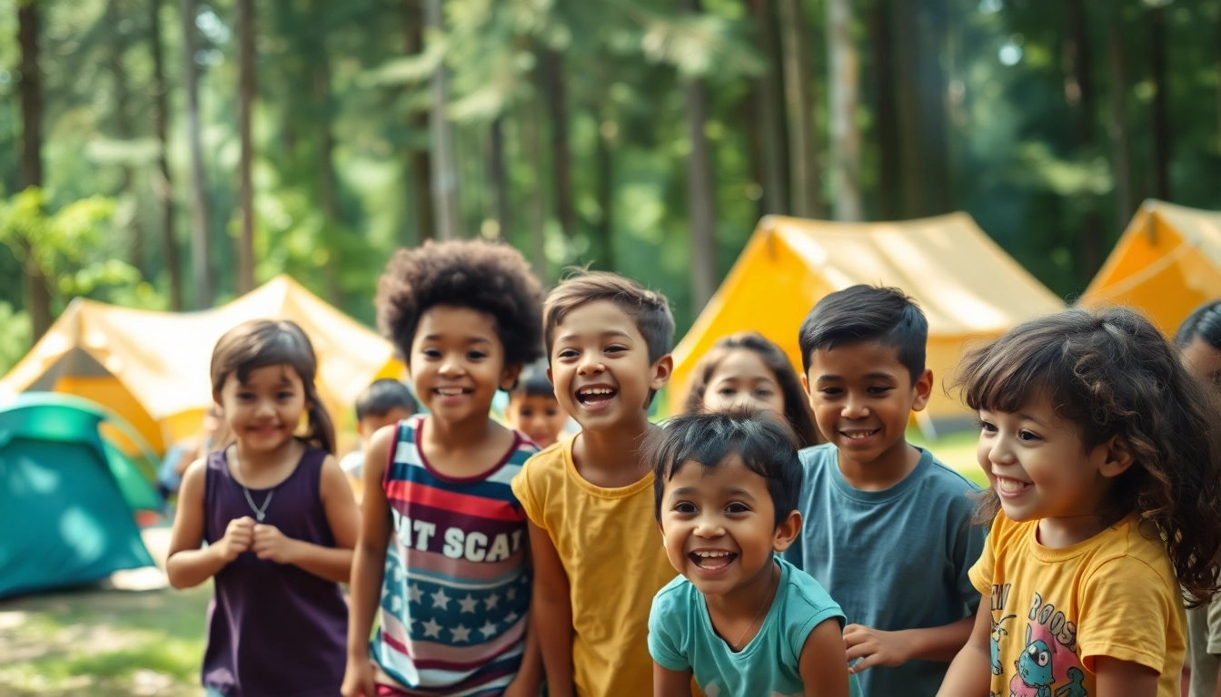 Children enjoying activities at summer youth camp, showcasing fun and community spirit.