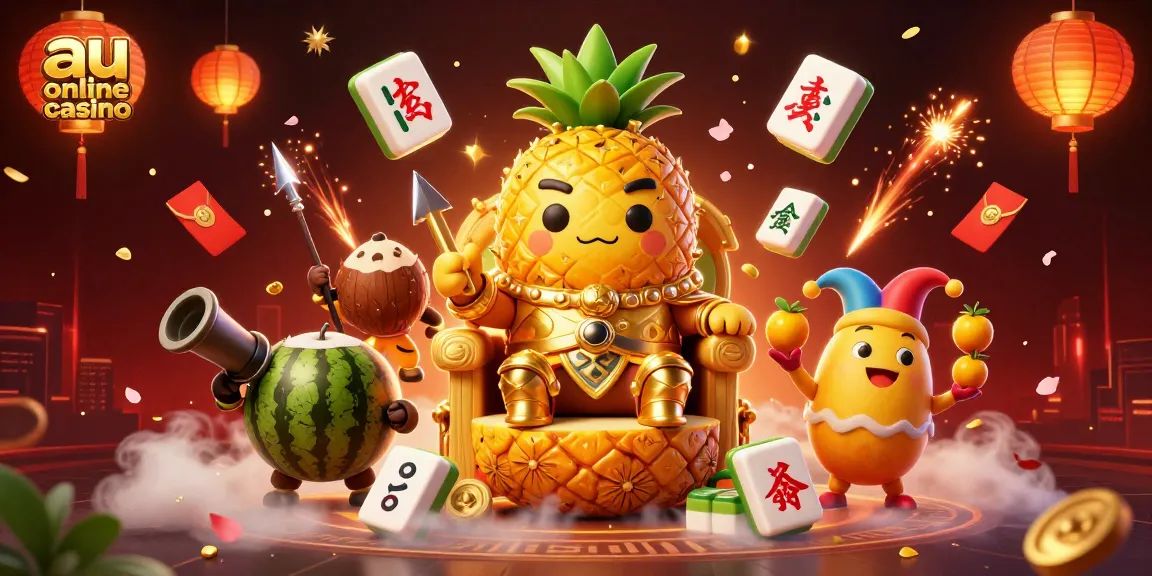 Engage with the exciting world of au online casino, featuring a vibrant pineapple king and dynamic characters.