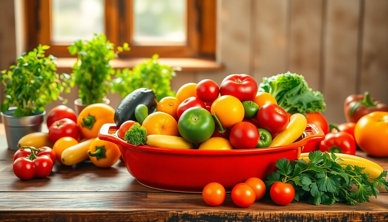Discovering vibrant dish facts through a colorful array of fresh fruits and vegetables.
