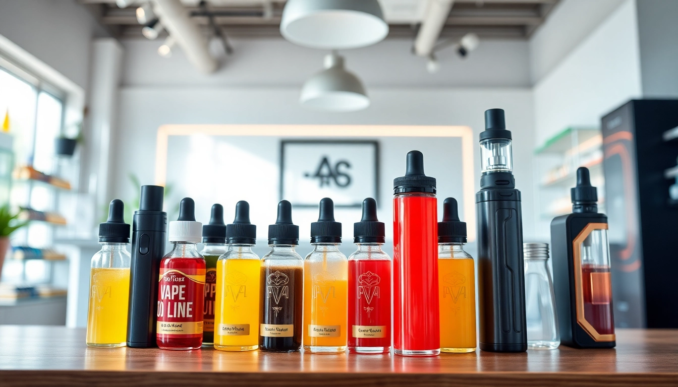 Showcasing premium products from https://vapejuicedepot.com with colorful vape juices and devices.