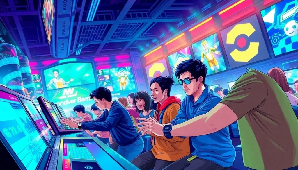 Pertandingan bandar bola game yang menegangkan dengan pemain aktif dan energi tinggi.